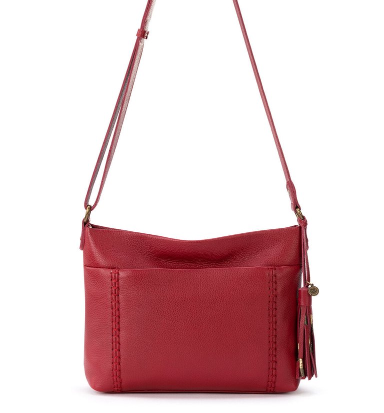 Melrose Leather Crossbody Handbag - Crimson