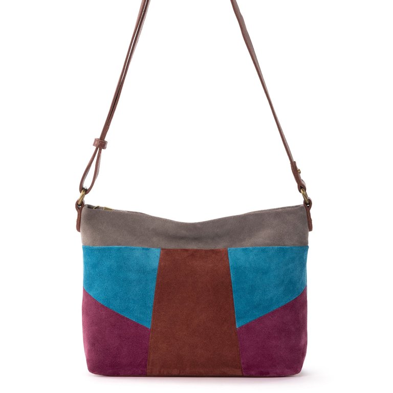 Melrose Leather Crossbody Handbag - Leather - Suede Multi Patch