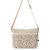 Melrose Leather Crossbody Handbag - Hand Crochet - Ecru Multi Beads