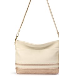 Melrose Leather Crossbody Handbag - Rose Shimmer Block