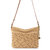Melrose Leather Crossbody Handbag - Hand Crochet - Bamboo Neutral Beads