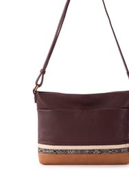 Melrose Leather Crossbody Handbag - Leather - Mahogany Snake Block