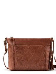 Melrose Leather Crossbody Handbag - Teak Leaf Embossed