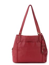 Melrose Leather Satchel - Leather - Crimson