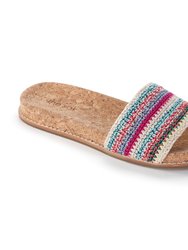 Mendocino Slide Sandal - Hand Crochet - Eden Stripe