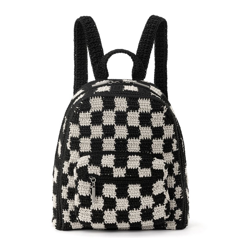 Misty Kids Backpack - Hand Crochet - Black Check