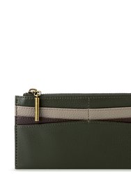 Neva Large Card Wallet - Leather - Moss Block