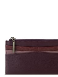 Neva Large Card Wallet - Aubergine Block