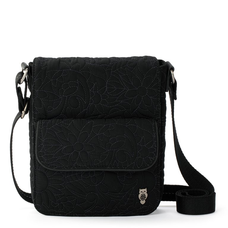 On The Go Small Flap Messenger - Eco Twill - Black Spirit Desert Quilted
