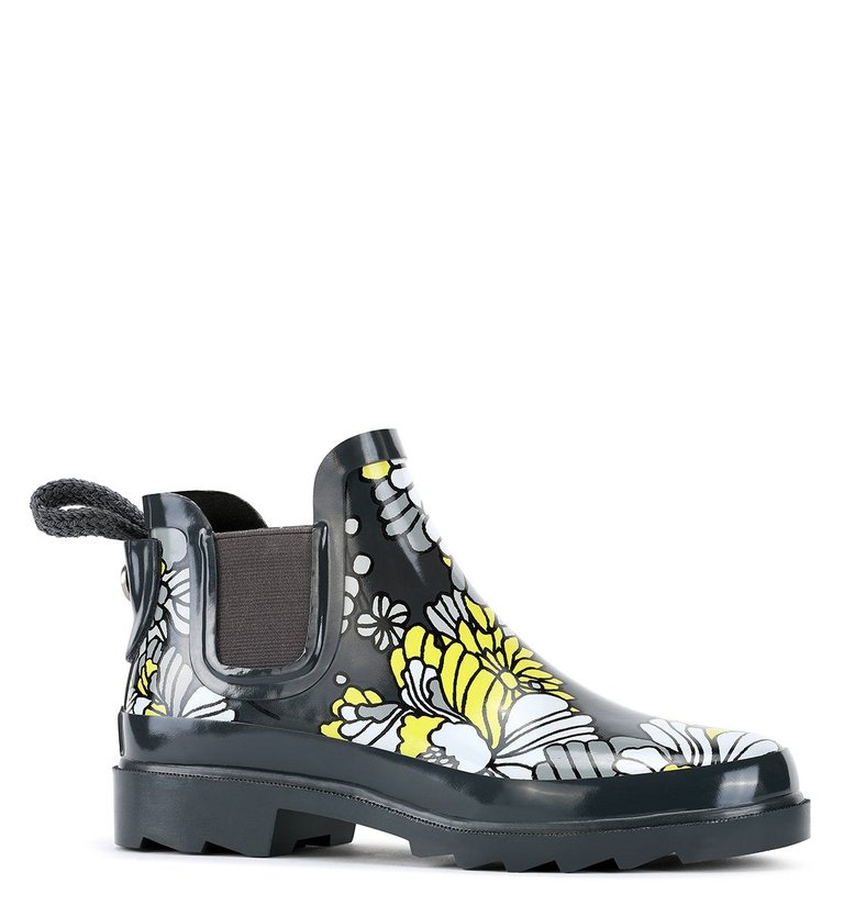 Rhyme Ankle Rainboot - Rubber - Slate Flower Blossoms