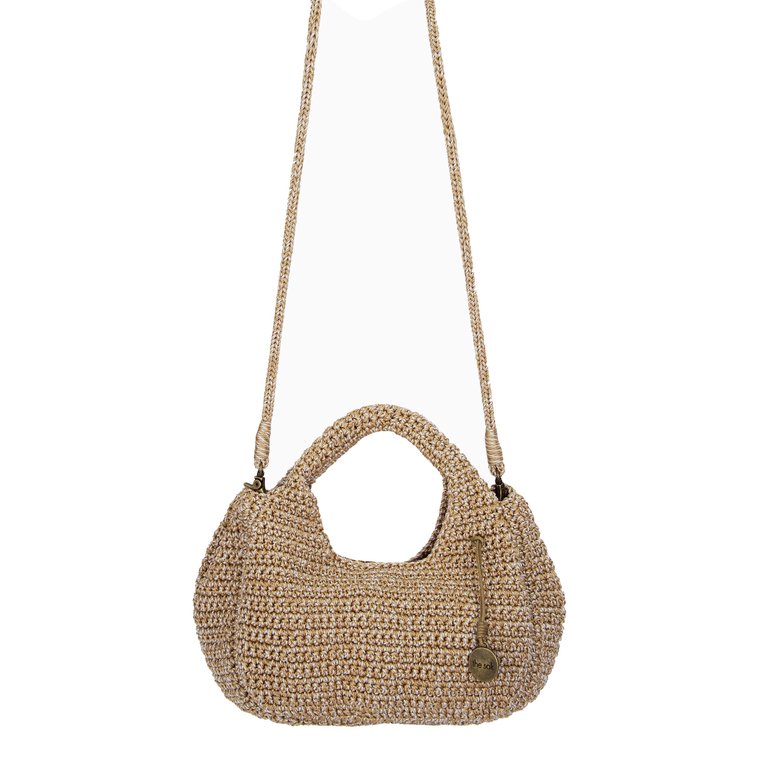 Rylan Mini Satchel Bag - Hand Crochet - Bamboo Static