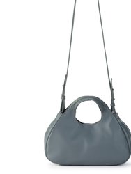 Rylan Mini Satchel Bag - Leather - Dusty Blue Grey
