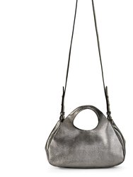 Rylan Mini Satchel Bag - Leather - Black Silver Pebble