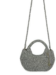 Rylan Mini Satchel Bag - Hand Crochet - Moonlight Static