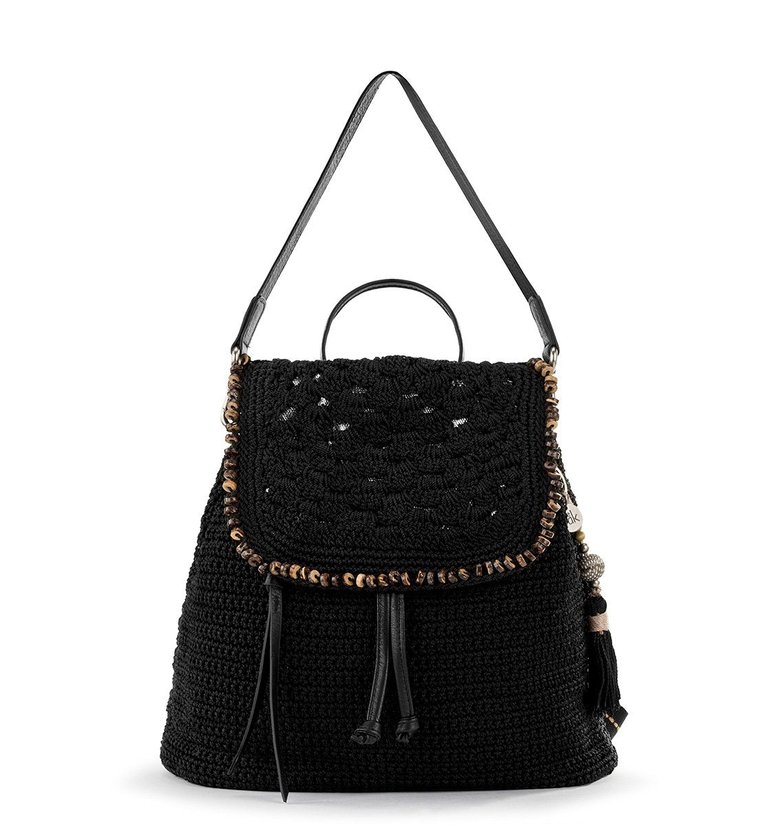 Sayulita Backpack - Hand Crochet - Black