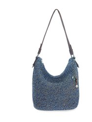 Sequoia Hobo Leather Bag - Crochet - Denim Static