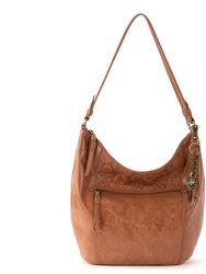 Sequoia Hobo Leather Bag - Leather - Tobacco Floral Embossed