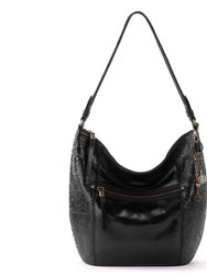 Sequoia Hobo Leather Bag - Leather - Black Tile Embossed