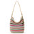 Sequoia Hobo Leather Bag - Hand Crochet - Eden Stripe