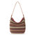 Sequoia Hobo Leather Bag - Hand Crochet - Sunset Stripe