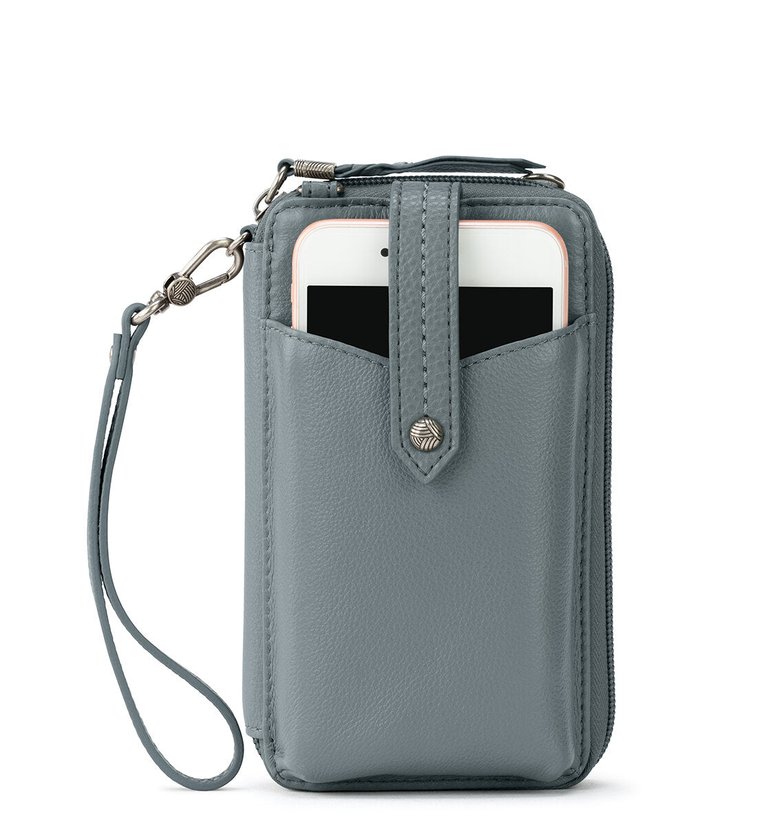 Silverlake Smartphone Crossbody - Leather - Dusty Blue Grey