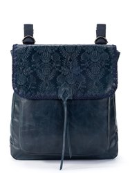 Ventura Convertible Backpack II - Leather - Indigo Floral Embossed