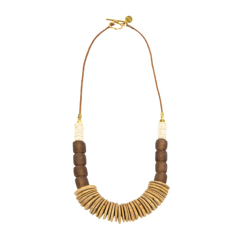 Willow Statement Necklace - Glass - Copper