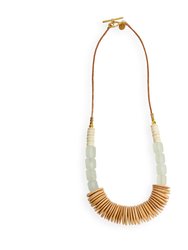 Willow Statement Necklace - Glass - Basil