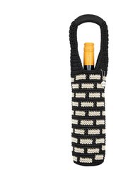 Wine Bag - Hand Crochet - Black Tile