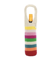 Wine Bag - Hand Crochet - Beach Stripe