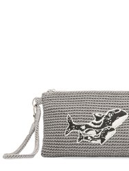 Wristlet Handbag - Hand Crochet - Cloud Whale