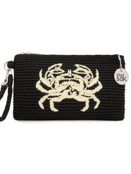 Wristlet Handbag - Hand Crochet - Black Crab