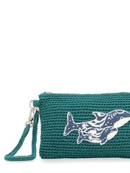 Wristlet Handbag - Hand Crochet - Azure Whale