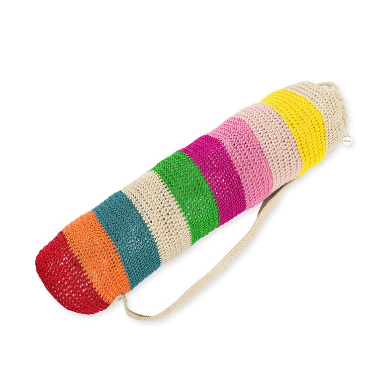 Yoga Mat Bag - Hand Crochet - Beach Stripe