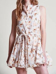 Sleeveless Jenica Dress - Tan Floral