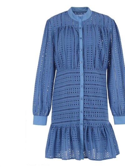 THE SHIRT The Maria Mini Dress In Blue Eyelet product
