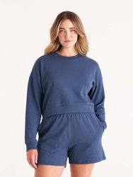 The Crop Sweatshirt - Midnight