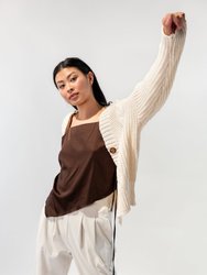 Cable Knit Button Oversized Cardigan