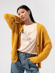 Cable Knit Button Oversized Cardigan