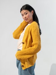 Cable Knit Button Oversized Cardigan