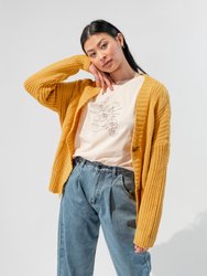 Cable Knit Button Oversized Cardigan