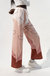 Face Art Stretchy Waistband Wide Leg Pants With Drawstrings - Pink