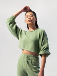 Long Bishop Sleeves Sweater And Shorts Set