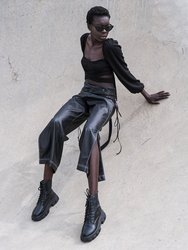 Sustainable High Rise Vegan Leather Pants