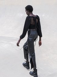 Sustainable High Rise Vegan Leather Pants