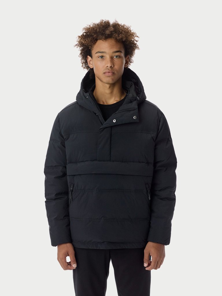 Anorak Puffer Jacket - Black - Black