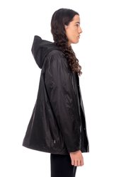 Hooded Windbreaker Jacket - Black