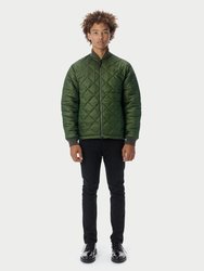 Quilted Bomber Jacket - Olive