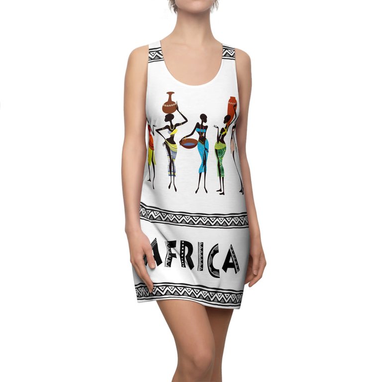 African Women Chatting-Racerback Dress - Multi
