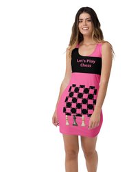 Chess Dress - Pink - Pink